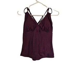 GRND Tankini Top size Medium burgandy new strappy